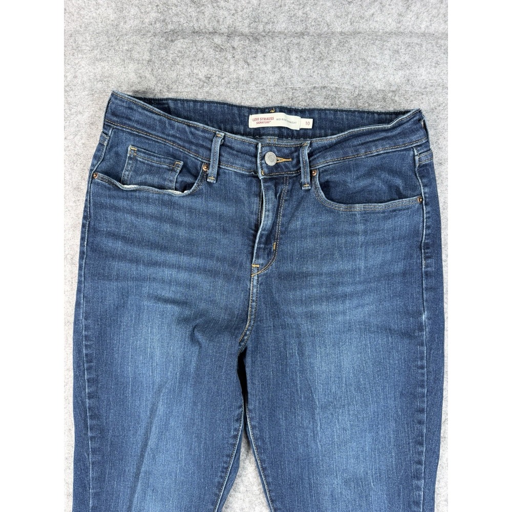 Levi Strauss Signature Women's Jeans Size 10 Mid Rise Straight Blue W30 L28 - Picture 4 of 16